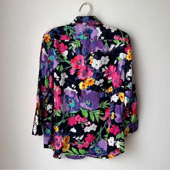 Lauren Ralph Lauren Women’s Floral 100% Cotton Shirt Size L - Picture 4 of 7